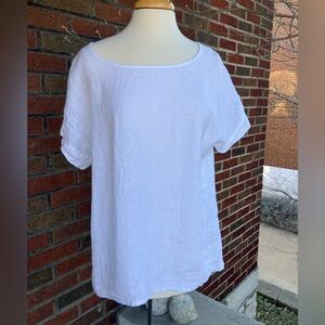 Terzo Millennio Italy 100% Linen White Women's Tunic Top  (Sz M)